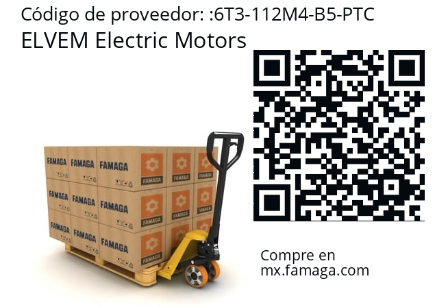   ELVEM Electric Motors 6T3-112M4-B5-PTC